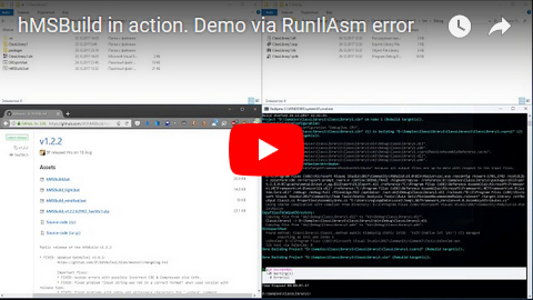 {Screencast - hMSBuild in action. Demo via RunIlAsm error}