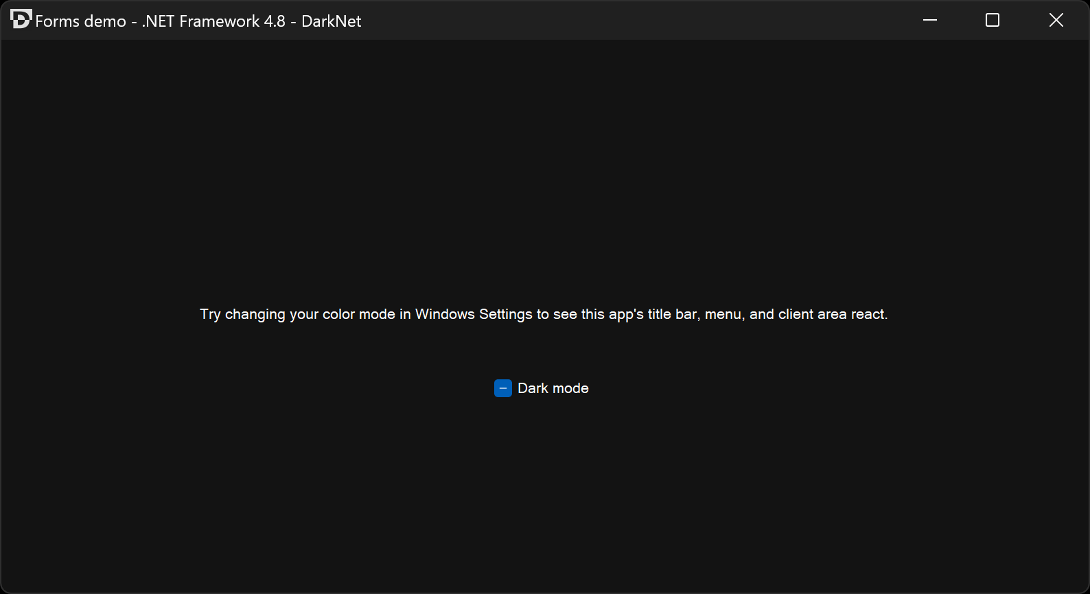 Windows Forms window with dark title bar