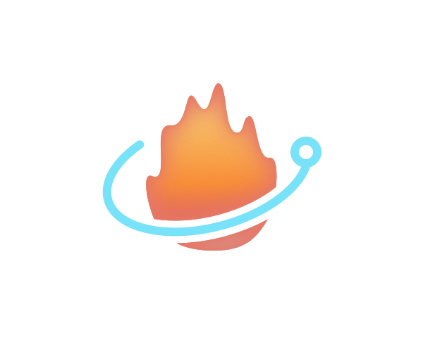 Ember-Electron logo showing an electron orbiting a flame