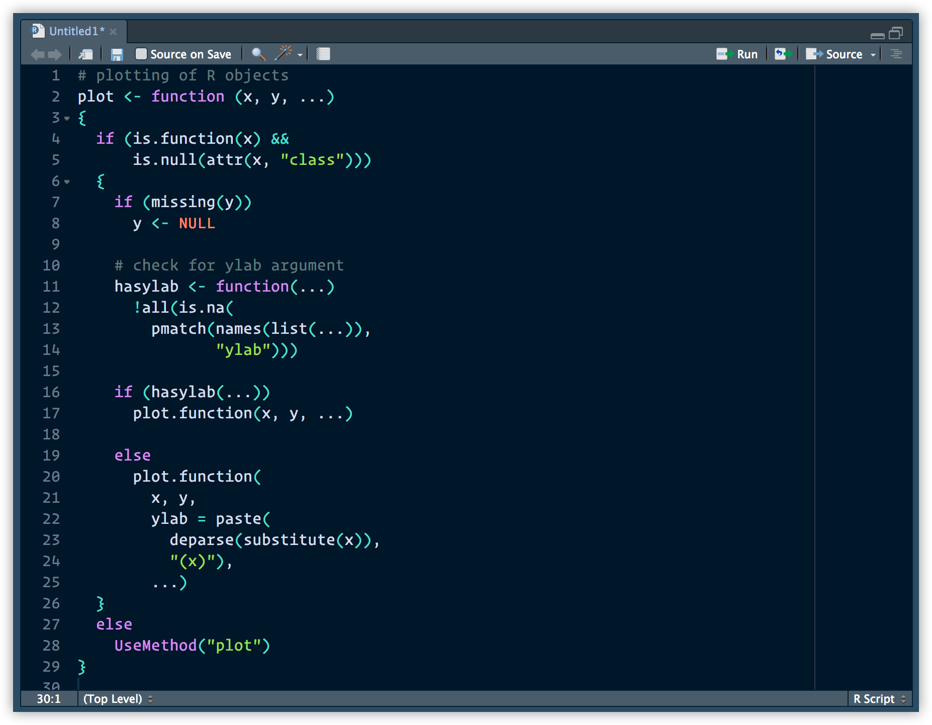 night owlish R syntax highlighting