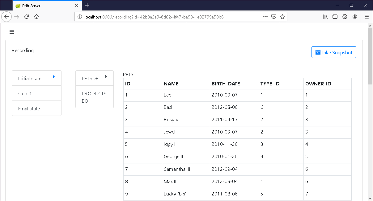 Initial Snapshot