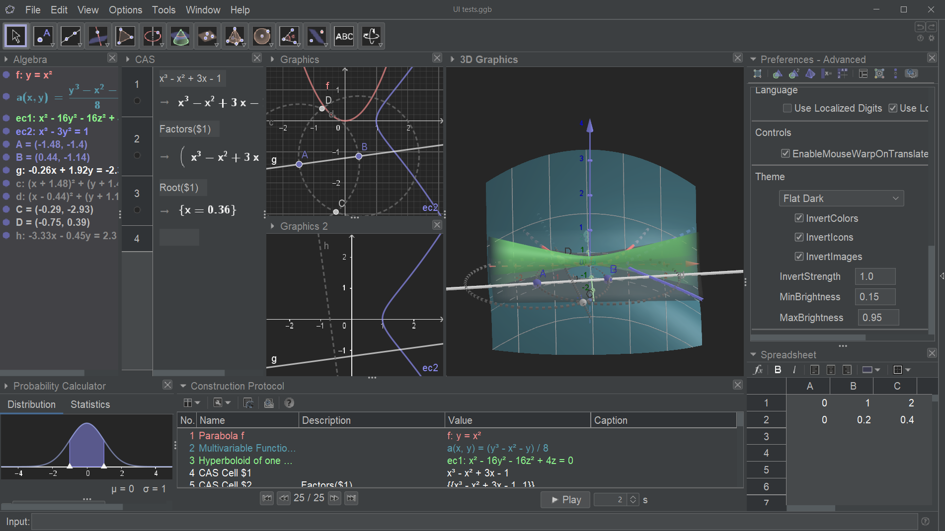 Dark GeoGebra - Flat Dark Theme