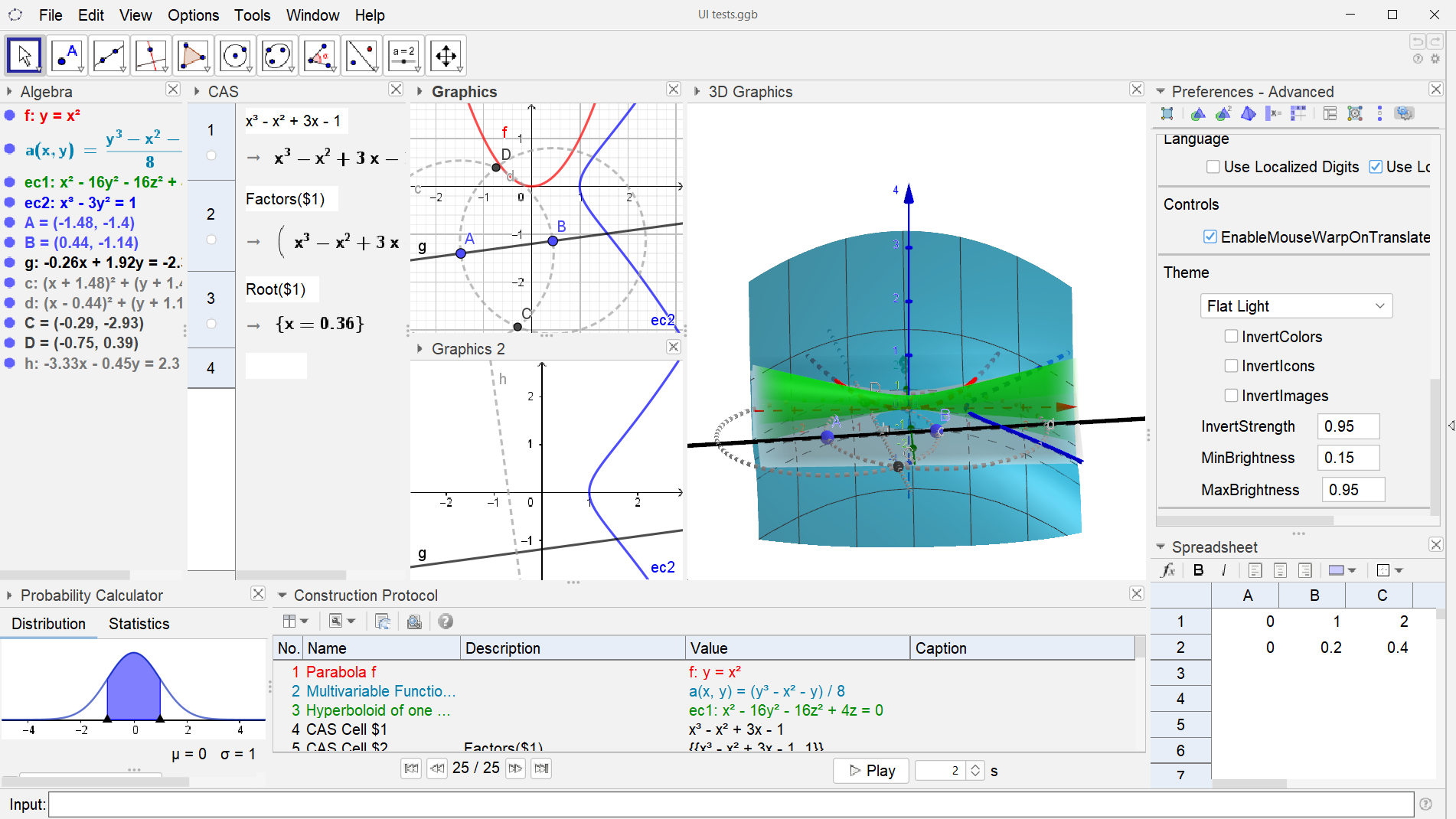 Dark GeoGebra - Flat Light Theme