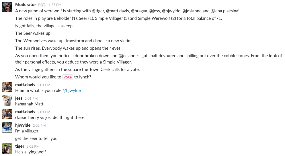 Werewolf for Slack