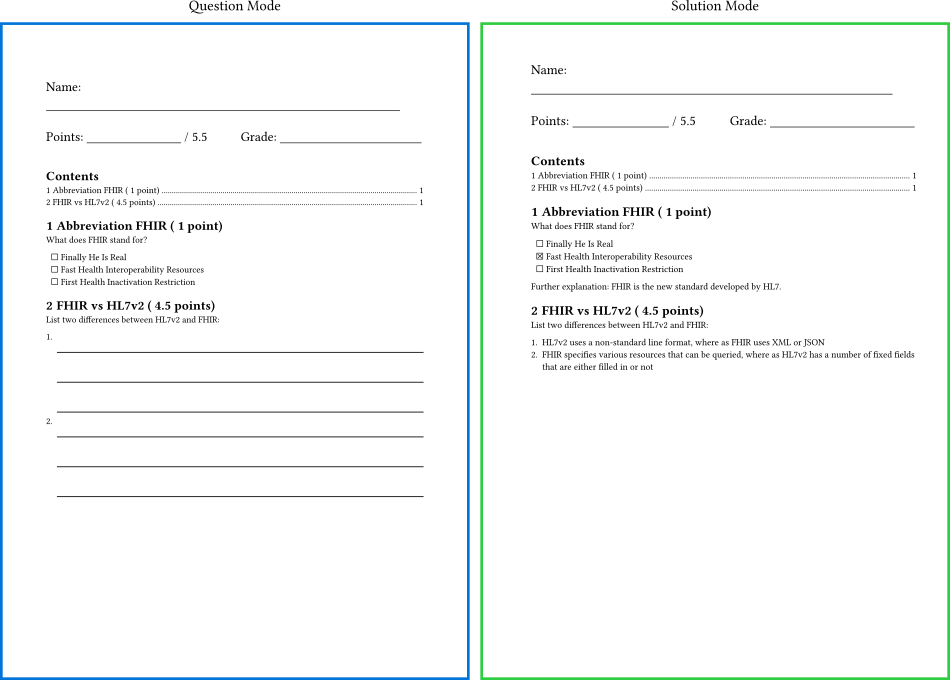 Example document in solution mode