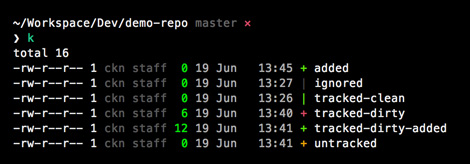 Repository work tree git status