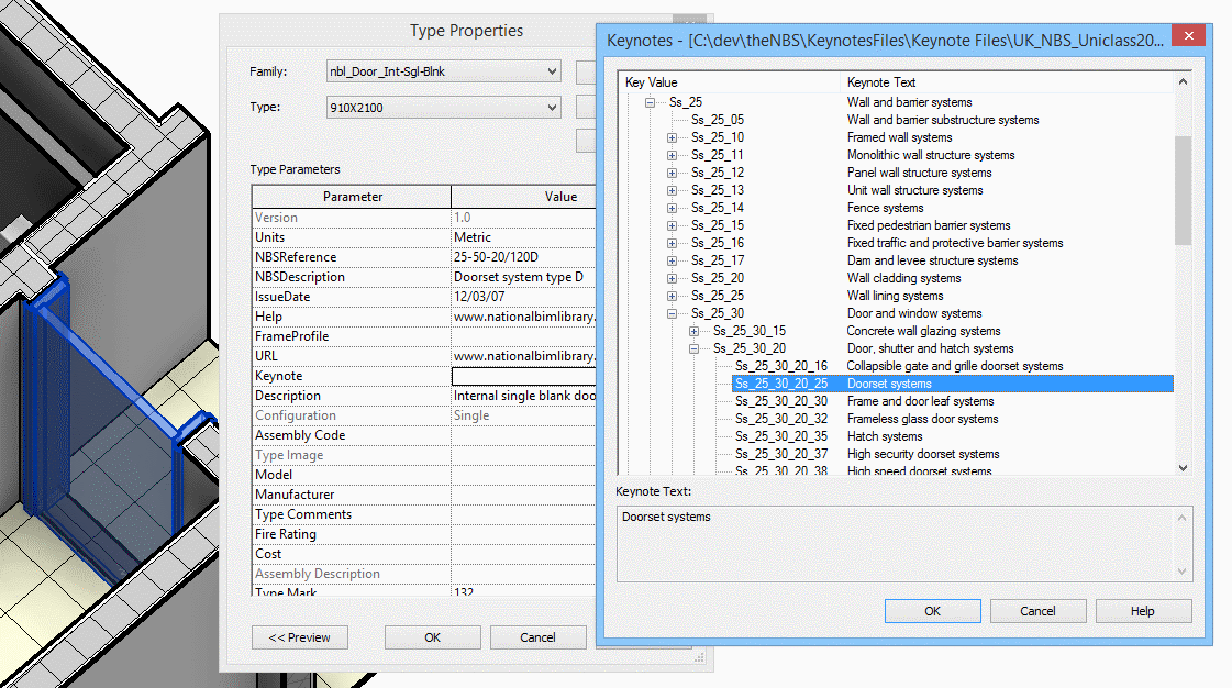 Using Uniclass2015 for keynoting